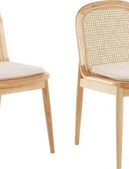 LeGer Home by Lena Gercke Esszimmerstuhl Lina, 2er-Set, Massivholz (Set, 2 St), Polsterstuhl mit Rahmen und Beinen aus massivem Eschenholz