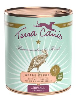 Sparpaket Terra Canis getreidefrei 12 x 800 g - Pute mit Sellerie, Kürbis und Brunnenkresse