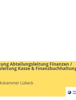 Stellvertretung Abteilungsleitung Finanzen / Sachgebietsleitung Kasse & Finanzbuchhaltung (w/m/d) - Lübeck