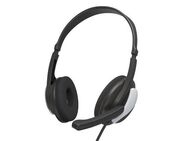 Hama PC-Office-Headset "HS-P100 V2", Stereo, Schwarz, Headset PC-Headset (Empfindlichkeit Kopfhörer&Mikrofon: 95 dB +/- 3 dB & -42 dB +/- 3 dB)