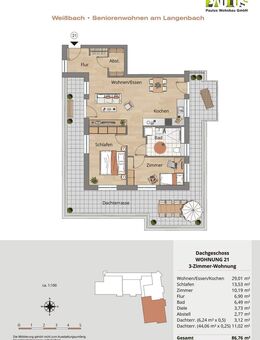 Whg. 21 - perfekt-geschnittene 3-Zi-Penthouse-Whg. mit atemberaubender Dachterrasse und Aussicht - Tag der Offenen Tür am 29.11.2025 - 13-16 Uhr - Weißbach (Baden-Württemberg)