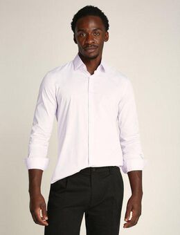 Calvin Klein Businesshemd POPLIN STRETCH SLIM SHIRT mit Kentkragen, Logoprint auf Brusthöhe