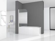 Marwell Badewannenfaltwand White Stripes, Einscheibensicherheitsglas, (1 tlg), mit Sichtschutz