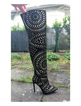 Gr. 36-37, sexy High Heels Overknee Stiefel, schwarz-gold ( Sergio Todzi ) - Bruchköbel