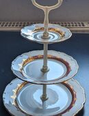 Porzellan-Etagere; 3-stöckig, Manufakturr MZ in 07743