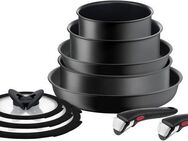Tefal Topf-Set L76491 Ingenio Ultimate, Topfset Induktion, Antihaftversiegelung, Aluminium (Set, 10-tlg., Stielkasserolle 16/20 cm, Schmorkasserolle 24 cm, Bratpfanne 24/28 cm), für alle Herdarten geeignet, Thermo-Signal bei idealer Brattemperatur