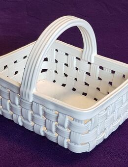 Vintage gewebter Keramik Korb, sehr edel, weiß glasiert, siehe Abbildungen, Italien 80ziger Jahre, vielseitig einsetzbar - Lindenberg (Allgäu)