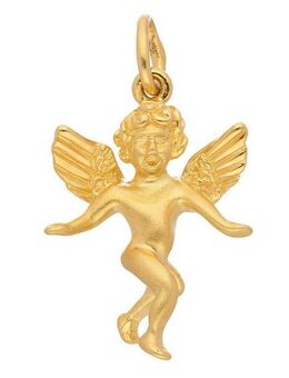 Adelia´s Kettenanhänger 585 Gold Anhänger Engel, Goldschmuck für Damen
