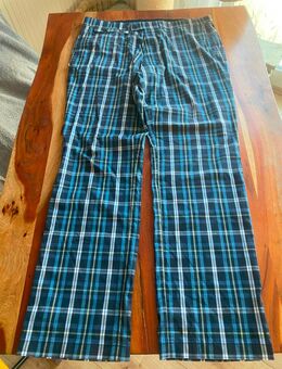 GOLFINO GOLF Hose Gr56 blau gelb kariert Bundweite 50cm Länge 113cm Schritt 86cm - Wolfratshausen