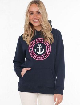 Zwillingsherz Kapuzensweatshirt gestickter Schriftzug, Kapuze, Langarm, Kängurutasche, Pailletten