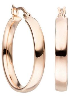 JOBO Paar Creolen Ohrringe 25 mm, 925 Silber roségold vergoldet