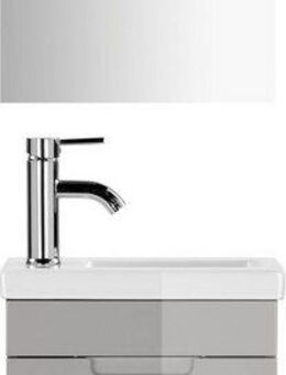 welltime Badmöbel-Set Lund Gästebad Gästebadezimmmer Set Gäste-WC Waschplatzset, (Komplett-Set), Waschtisch, Spiegel und Waschbecken Breite 40 cm