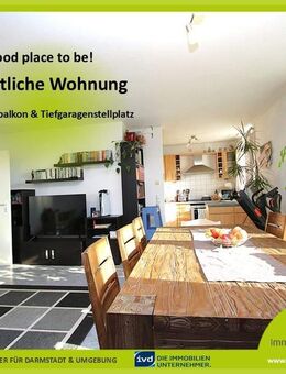 Good place to be! Gemütliche Wohnung mit Sonnenbalkon und Tiefgaragenstellplatz - Darmstadt