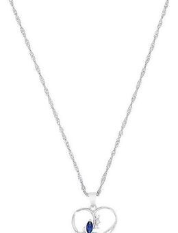 Amor Kette mit Anhänger Herz/Schmetterling, mit Zirkonia (synth)