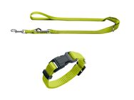 HUNTER Verstellbare Führleine London, limette - Halsband London L Lime & Führleine London Lime