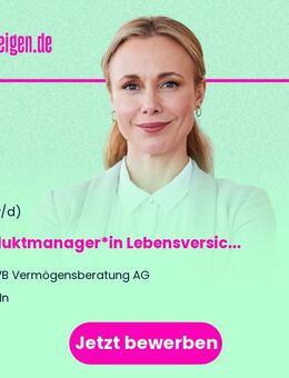 Produktmanager*in Lebensversicherung (m/w/d) - Köln