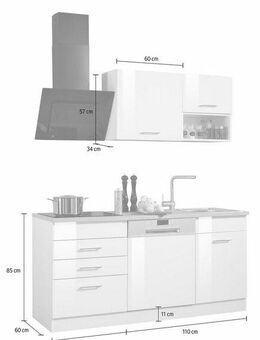 KOCHSTATION Küchenzeile KS-Haiti, mit E-Geräten, Breite 170 cm