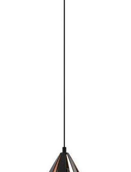 EGLO Pendelleuchte CARLTON 1 Hängeleuchte, schwarz kupfer, Stahl, exkl. Leuchtmittel, ohne Leuchtmittel, Vintage Pendellampe, 1 flammig, Drahtgeflecht, Industrial, 110x20,5cm