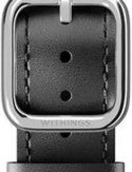 Withings Smartwatch-Armband Leather Wristband 18mm für ScanWatch Light, ScanWatch2 38mm, Steel HR 36mm, Move, Move ECG, Steel - Material: Kalbsleder, Edelstahl