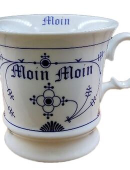 Schöner Moin Moin Kaffeepott Indisch Blau Kaffeetasse Teetasse - München