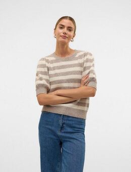 Vero Moda Strickpullover VMDOFFY 2/4 O-NECK PULLOVER GA NOOS mit leichten Puffärmeln