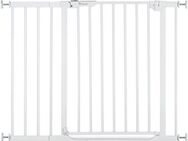Hauck Türschutzgitter Clear Step Autoclose 2 Set inklusive Verlängerung 21 cm, White, auch als Treppenschutzgitter verwendbar, 96-101 cm, flacher Durchgang