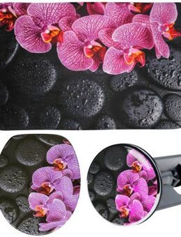Sanilo Badaccessoire-Set Madeira, Komplett-Set, 3 tlg., bestehend aus WC-Sitz, Badteppich und Waschbeckenstöpsel