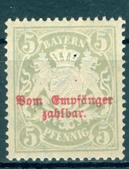 Deutsche Staaten Bayern Portomarke  postfrisch Nr. 11 ohne Falz oder Falzrückstände - Porta Westfalica Zentrum