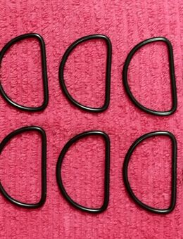 10x D-Ringe, Halbringe schwarz 40mm Halbrund Ringe - Kerken