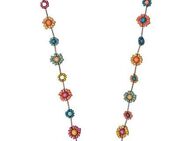 COLLEZIONE ALESSANDRO Lange Kette Blume, Blumen, geformt aus kleinen Holzperlen