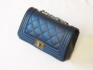 Echt Ledertasche blau gesteppt Neu Made in Italy Leder - Recklinghausen