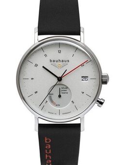 bauhaus Solaruhr Solar Power Reserve 2112-1, Armbanduhr, Herrenuhr, Datum, Made in Germany