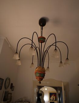 Designer-Deckenleuchte, Holz/Eisen, - München