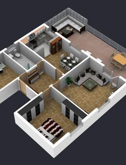 Schöne 3 ZW + Esszimmer mit 35 m² großer Terrasse in ruhiger Lage - Frankfurt (Main)