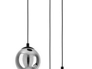 EGLO Pendelleuchte ARISCANI, ohne Leuchtmittel, Lampe für Esstisch, Hängeleuchte, Rauchglas schwarz transparent, E27