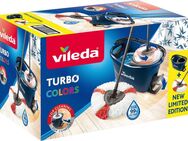 Vileda Bodenwischer-Set Turbo Colors Blau (3-St., Komplettset aus Bodenwischer, Eimer und Wischmop), mit 3-teiligem Teleskopstiel, bis zu 130cm ausziehbar