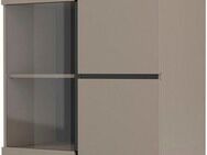 INOSIGN Vitrine Cross, Höhe 183,5 cm, moderne grifflose Standvitrine mit 3 Türen Hochschrank mit viel Stauraum, Glastür und verstellbaren Einlegeböden