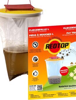 Redtop® Fliegenfalle L, 3 Liter die Einwegfalle - Steinmauern
