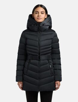 khujo Kurzmantel Kina Gesteppter Damen Mantel mit abnehmbarem Taillengürtel